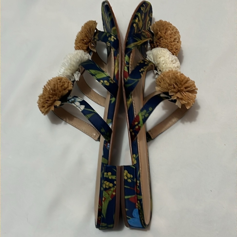 J. McLaughlin Mandy Midnight Floral Pom Pom Sandals - Picture 4 of 5